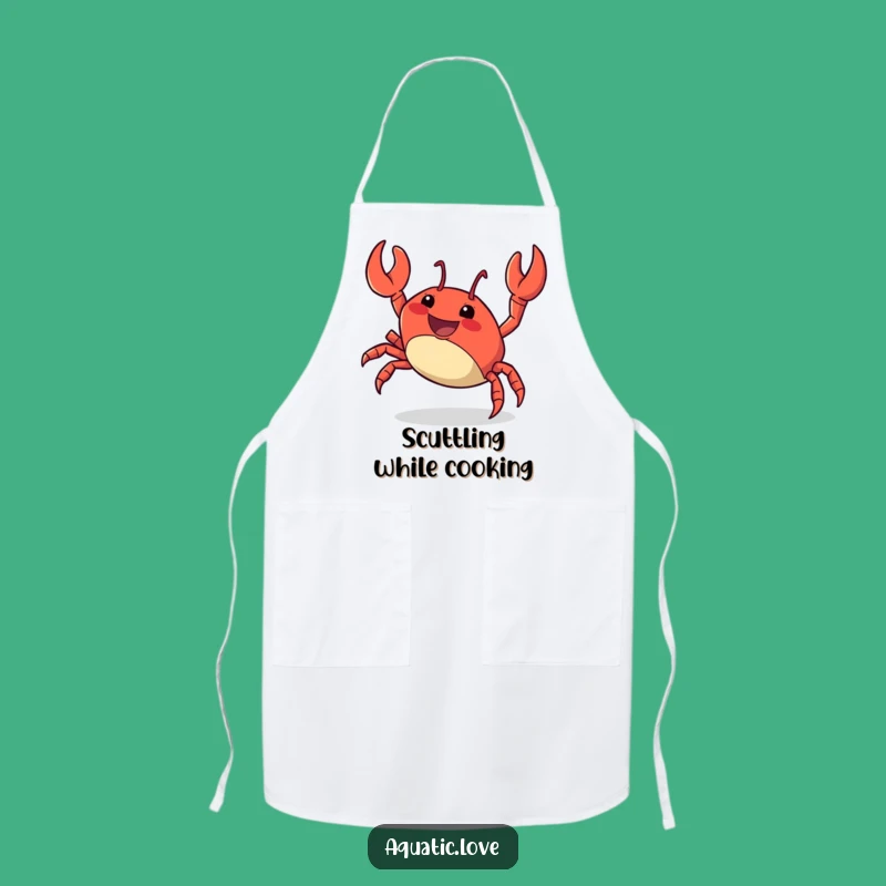 Funny Crab Scuttle Apron: Energetic Chef, Playful Funny Gift