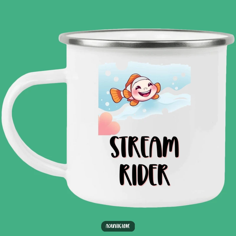 Funny Clownfish Grin Camping Mug: Adventure Ride, Perfect Funny Gift