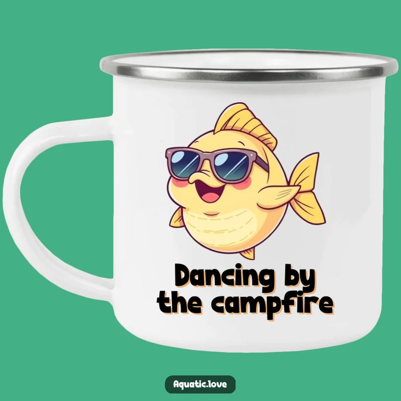 Funny Dancing Fish Camping Mug: Cheerful Character, Outdoor Funny Gift