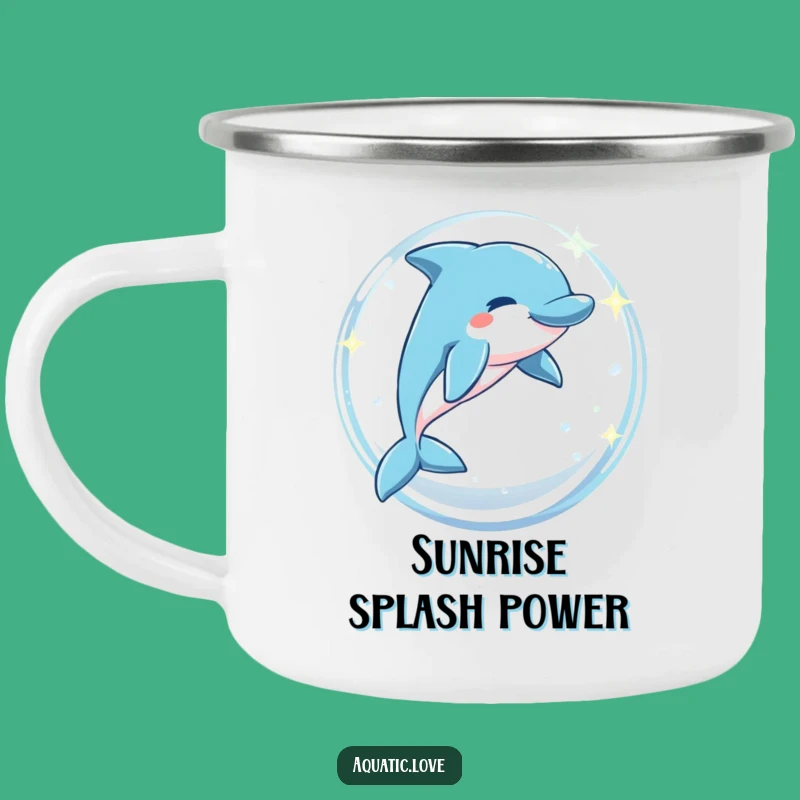 Funny Dolphin Bubble Leap Camping Mug - Durable Design, Adventurous Funny Gift for Nature Lovers