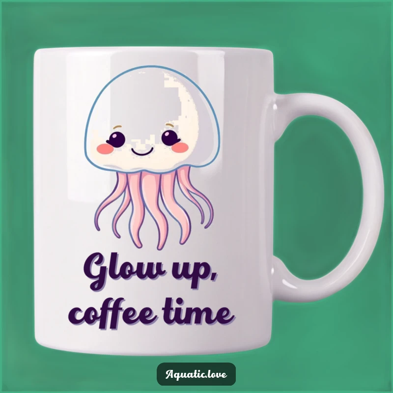 Funny Jellfish Glow Mug - Gentle Character Art, Unique Funny Gift for Night Owls