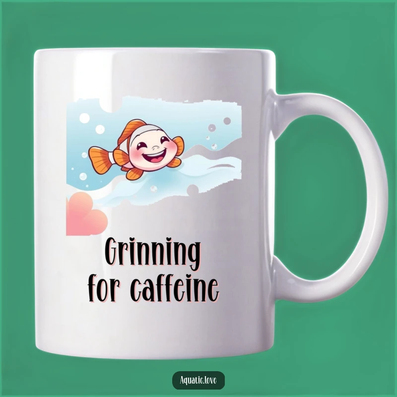 Funny Clownfish Grin Mug: Bubbly Current Ride, Perfect Funny Gift