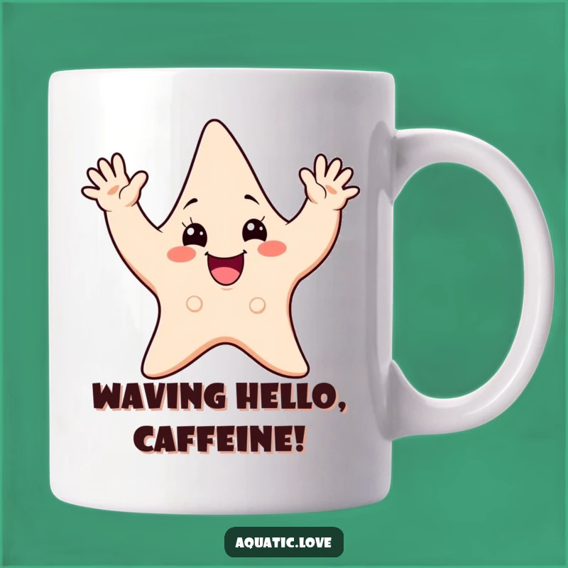 Funny Starfish Wave Mug - Cheerful Ocean Friend, Perfect Funny Gift for Beach Lovers