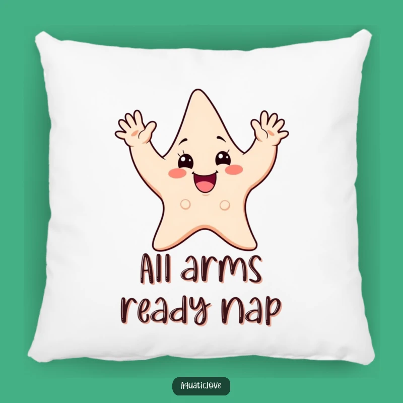 Funny Starfish Wave Pillow - Soft Cushion, Friendly Funny Gift for Beach House Decor