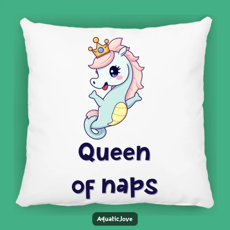 Funny Seahorse Crown Pillow: Royal Comfort, Charming Funny Gift