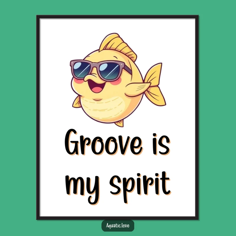Funny Dancing Fish Digital Art: Cheerful Character Humor, Instant Funny Gift
