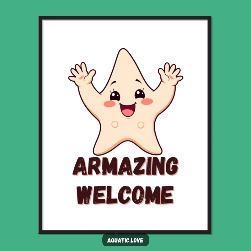 Funny Starfish Wave Digital Art - Instant Cheerful Decor, Funniest Funny Gift for Walls