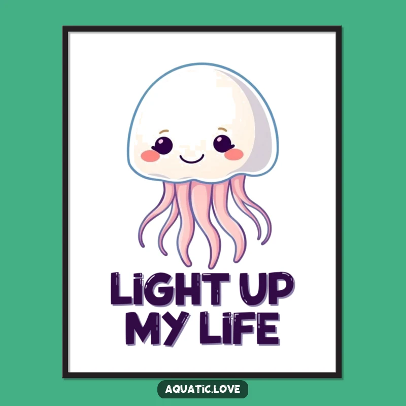 Funny Jellyfish Glow Digital Art - Instant Ethereal Decor, Magical Funny Gift for Walls