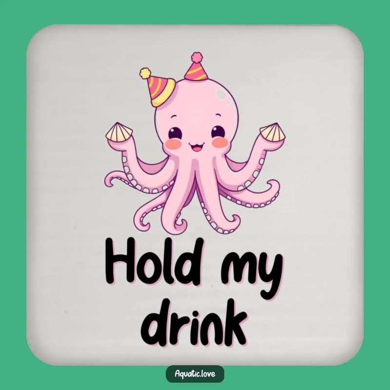 Funny Octopus Hats Coaster: Juggling Protector, Whimsical Humor, Set of Funny Gifts