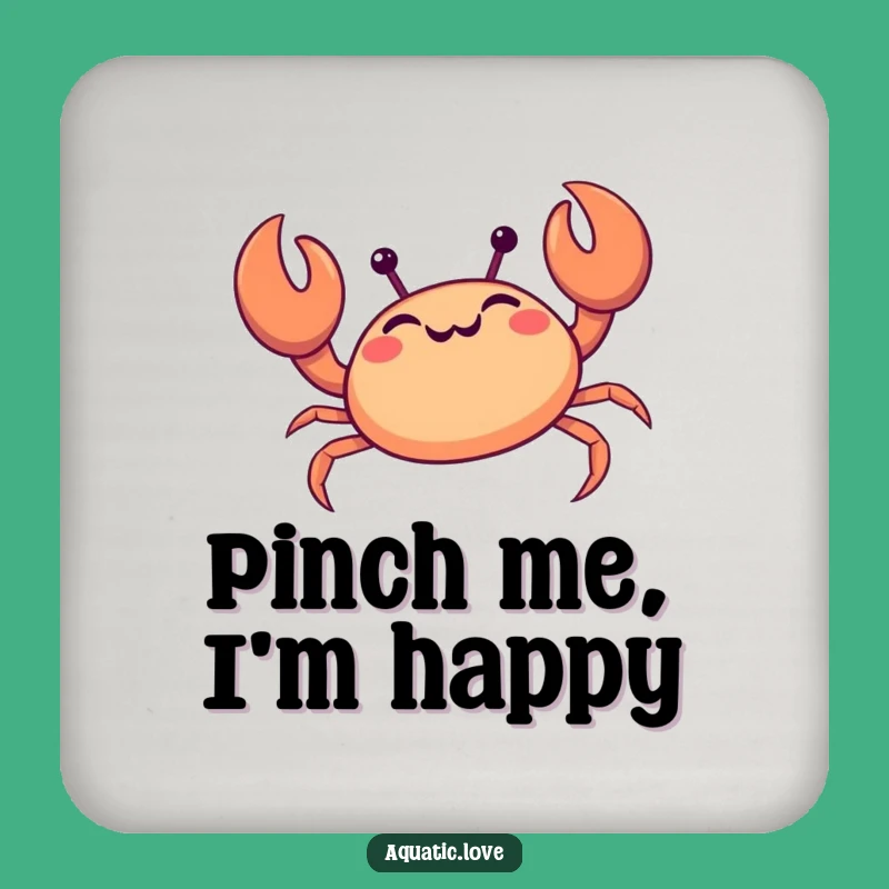Funny Giggling Crab Coaster: Happy Protector, Beach Humor, Set of Funny Gifts