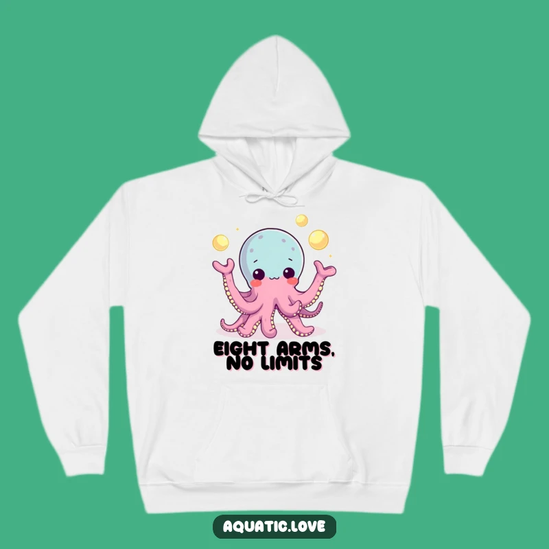Funny Octopus Pearl Juggling Hoodie: Cozy Playful Character, Perfect Funny Gift