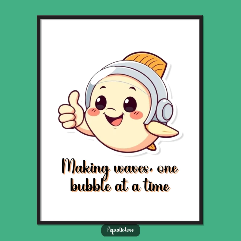 Free Printable Fish Wall Art: Funny Diving Helmet Humorous Downloadable Art