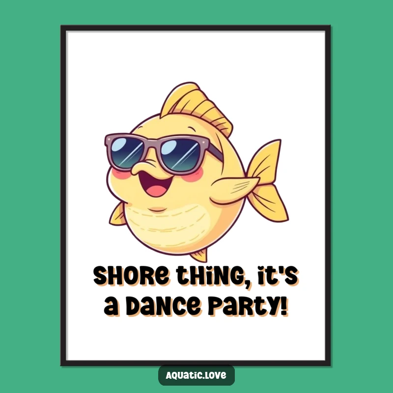 Free Printable Wall Art: Funny Dancing Fish with Sunglasses, Hilarious Downloadable Decor