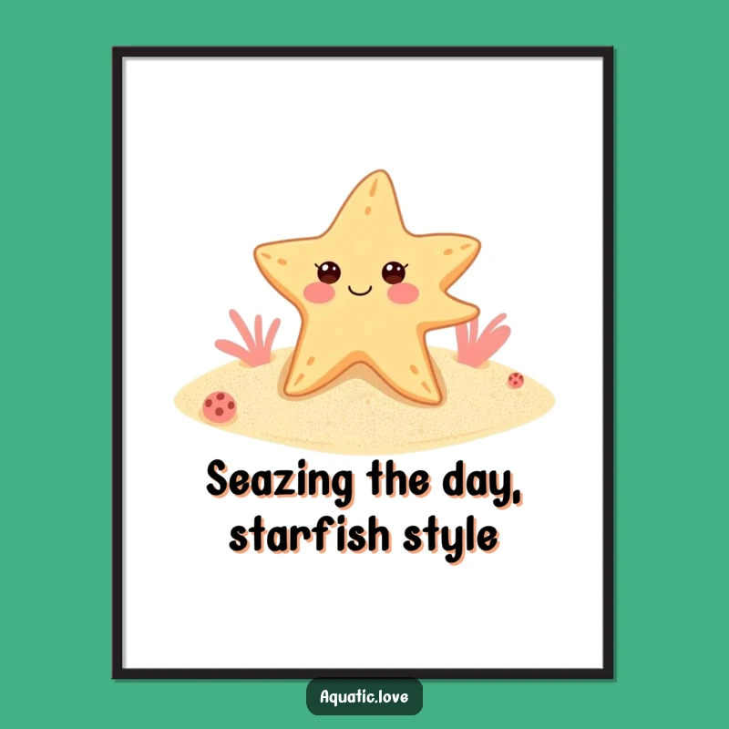 Free Printable Wall Art: Funny Starfish Flippers Wink Downloadable Art for Your Home