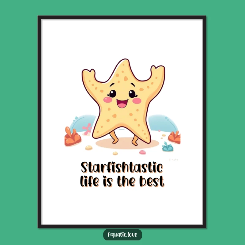 Free Printable Starfish Wall Art: Funny Dancing Sea Star Decor Download