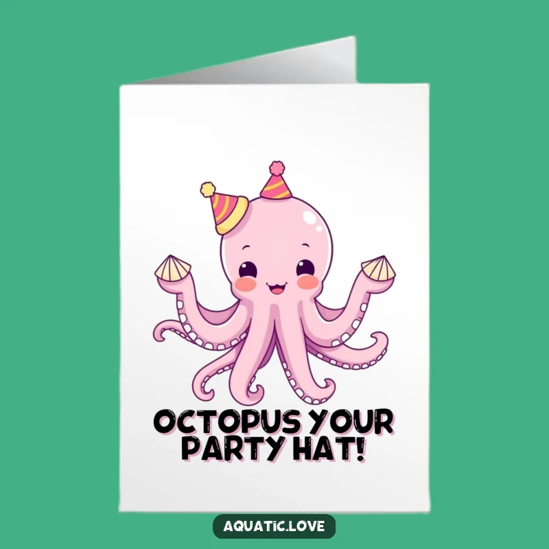 Free Printable Birthday Card: Juggling Octopus Funny Downloadable Gift Delight