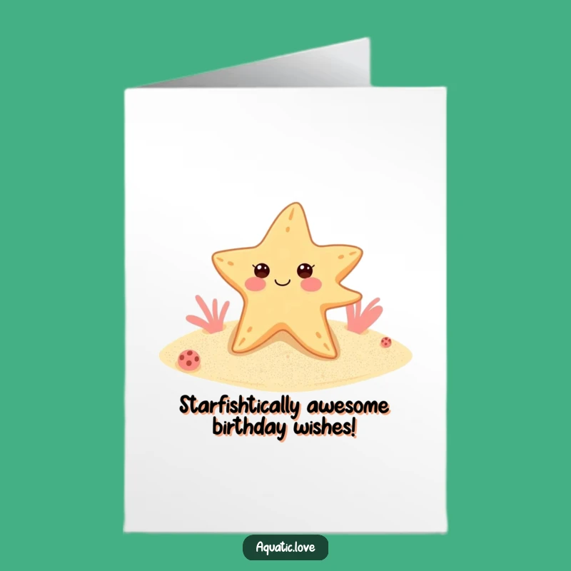 Free Printable Birthday Card: Starfish Flippers Wink Funny Downloadable Gift