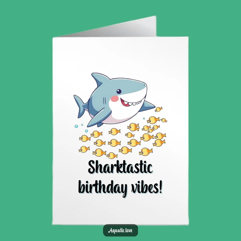 Free Printable Shark Birthday Card: Playful Chase Fun Download