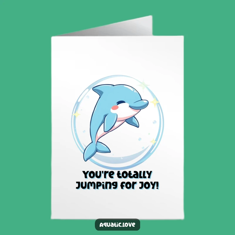 Free Printable Dolphin Card: Playful Leaping Congratulations DIY Downloadable Gift