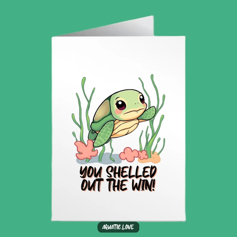 Free Printable Turtle Congrats Card: Determined Sea Turtle Downloadable