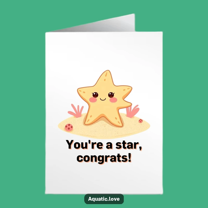 Free Printable Congratulations Card: Winking Starfish Funny Downloadable Gift for Any Occasion