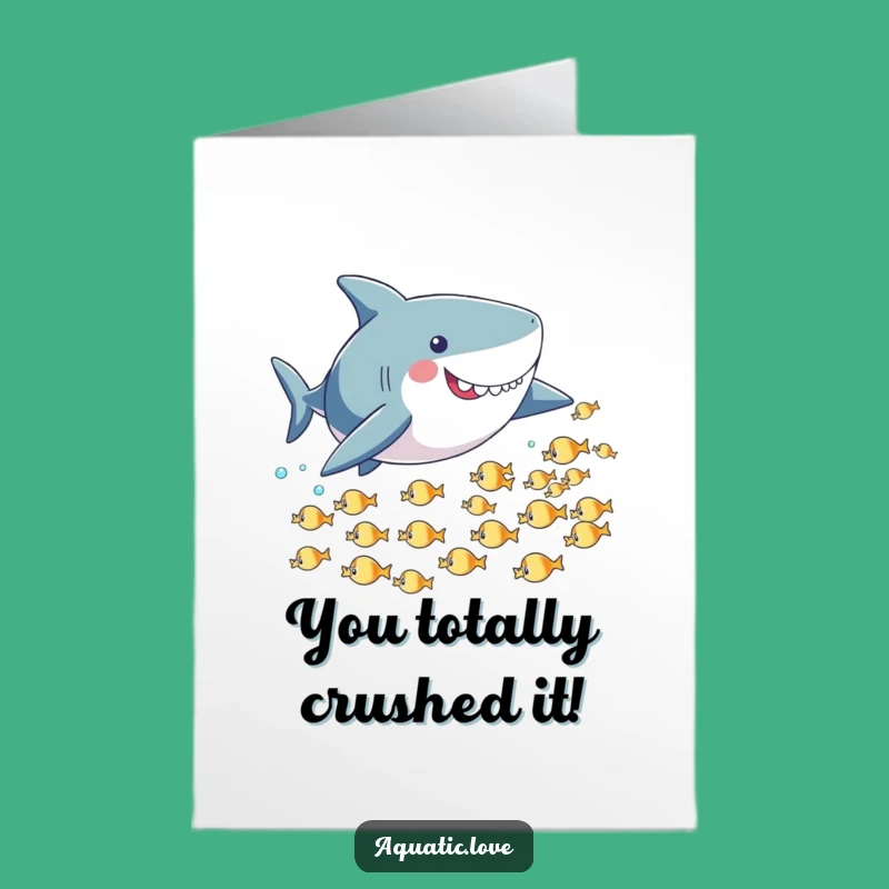 Free Printable Shark Congrats Card: Playful Chase Downloadable