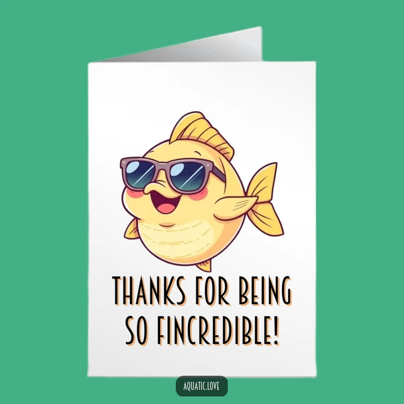 Free Printable Thank You Card: Funny Dancing Fish, Sunglasses Gratitude, Downloadable Joke