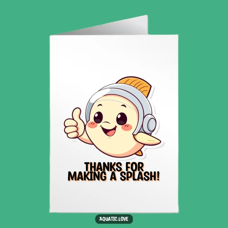 Free Printable Thank You Fish Card: Funny Diving Helmet DIY Downloadable Gift