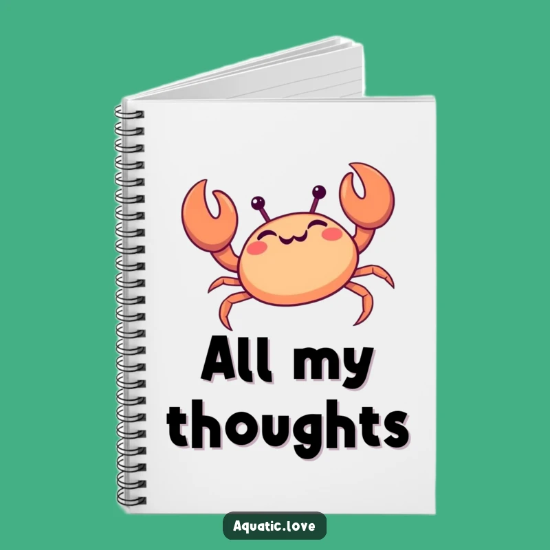 Funny Giggling Crab Notebook: Happy Journal, Ocean Notes, Perfect Funny Gift