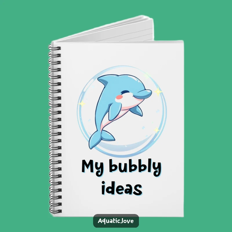 Funny Dolphin Bubble Leap Notebook - Journaling Fun, Inspiring Funny Gift for Ocean Thoughts