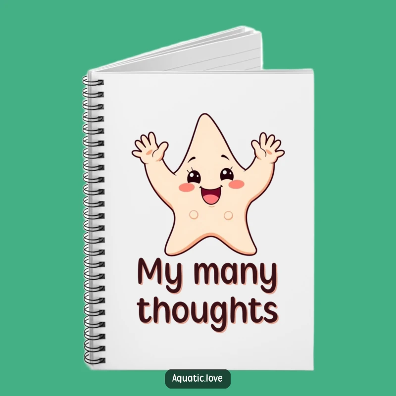 Funny Starfish Wave Notebook - Journaling Friend, Encouraging Funny Gift for Notes