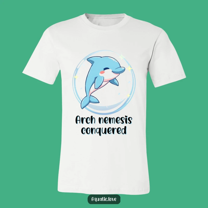 Funny Dolphin Bubble Arch T-Shirt - Energetic Character, Hilarious Funny Gift for Beach Fans