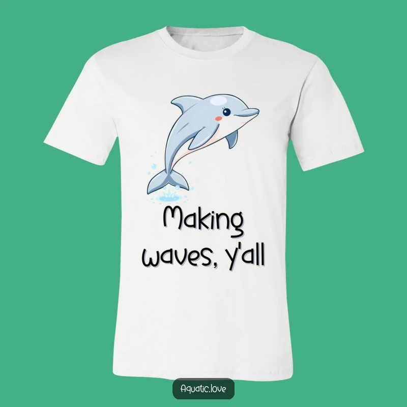 Funny Dolphin Leap T-Shirt: Playful Bubbles, Ocean Vibes, Awesome Funny Gift
