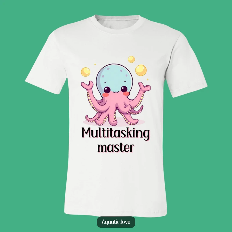Funny Octopus Pearl Juggling T-Shirt: Playful Design, Great Funny Gift