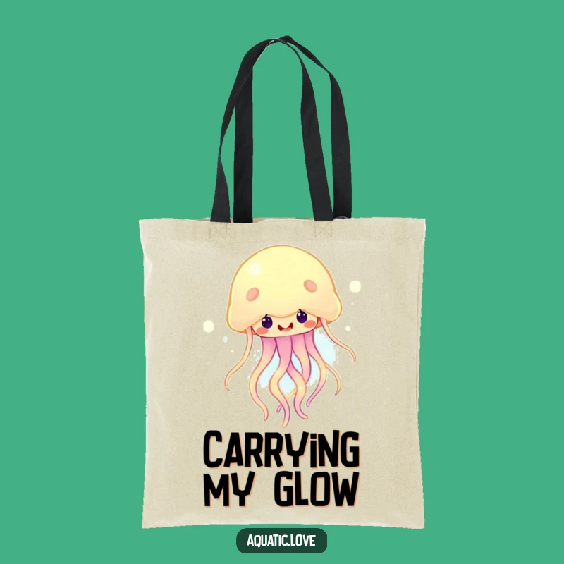 Funny Happy Jellyfish Tote Bag: Carry Your Glow, Great Funny Gift