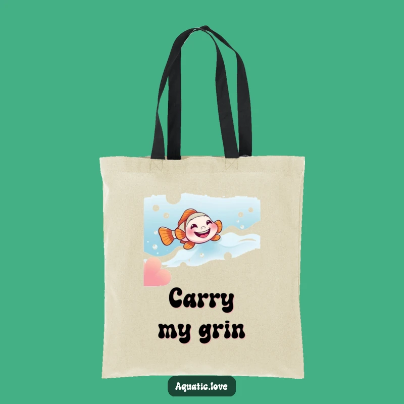 Funny Clownfish Grin Tote Bag: Carry Your Fun, Great Funny Gift