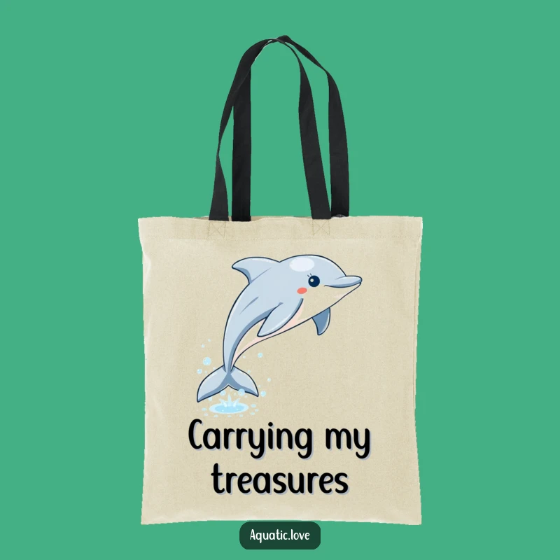Funny Dolphin Leap Tote Bag: Playful Pouch, Beach Ready, Practical Funny Gift